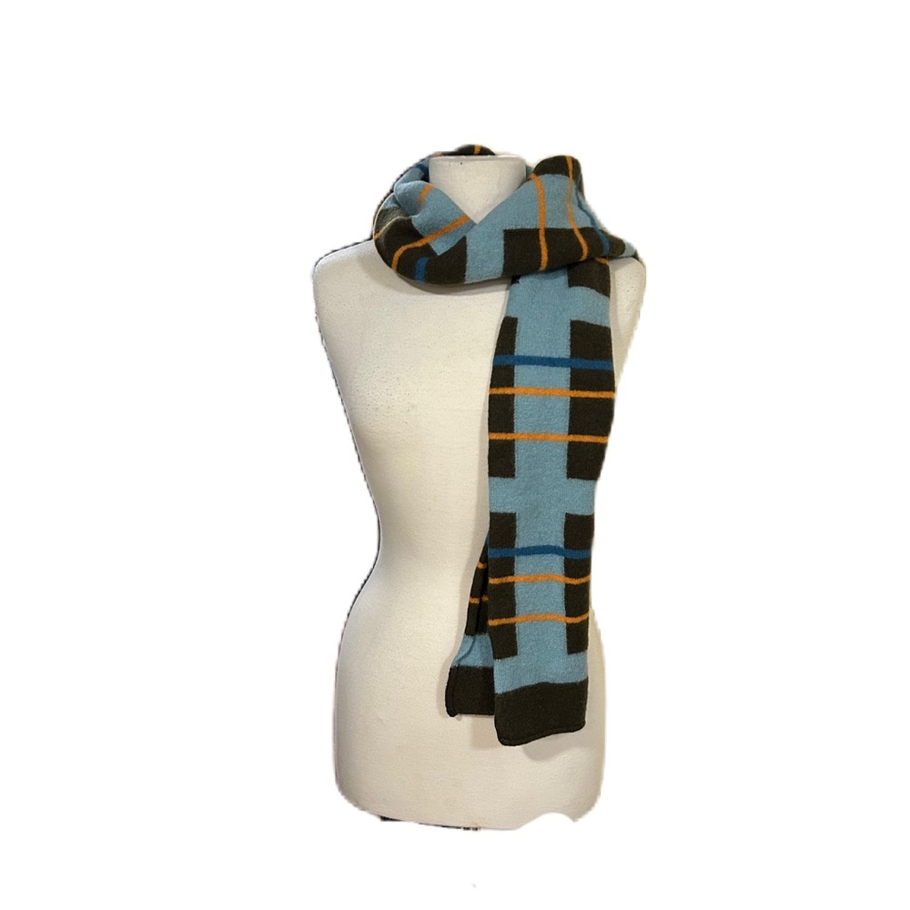 Women’s Billy Bag London Lambs Wool Scarf Blue Green Gold Geometric Quality